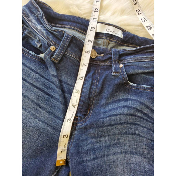 Kancan Womens Slim Skinny Jeans Blue Distressed Medium Wash Stretch Junior‎ 5/26 - Picture 4 of 7